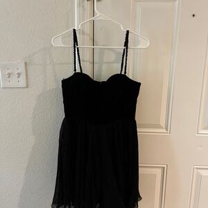 Zara Elegant Black Spaghetti Strap Dress